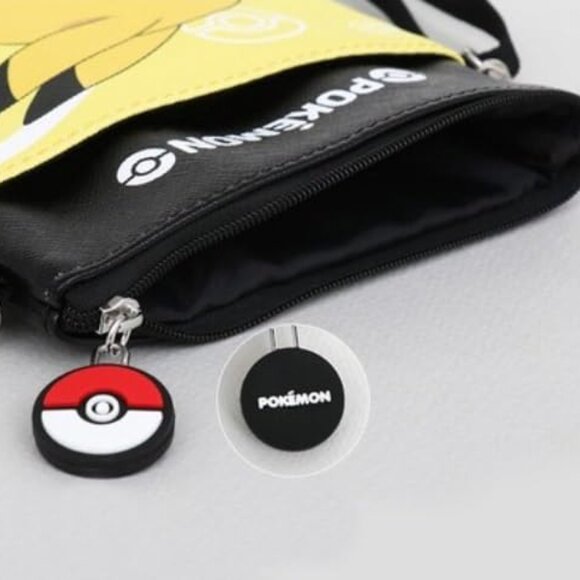 Black Small Crossbody Shoulder Bag with Zipper for Unisex - Picture 5 of 8